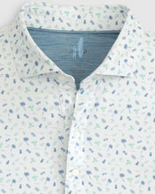 Load image into Gallery viewer, White Oceano Print Featherweight Polo
