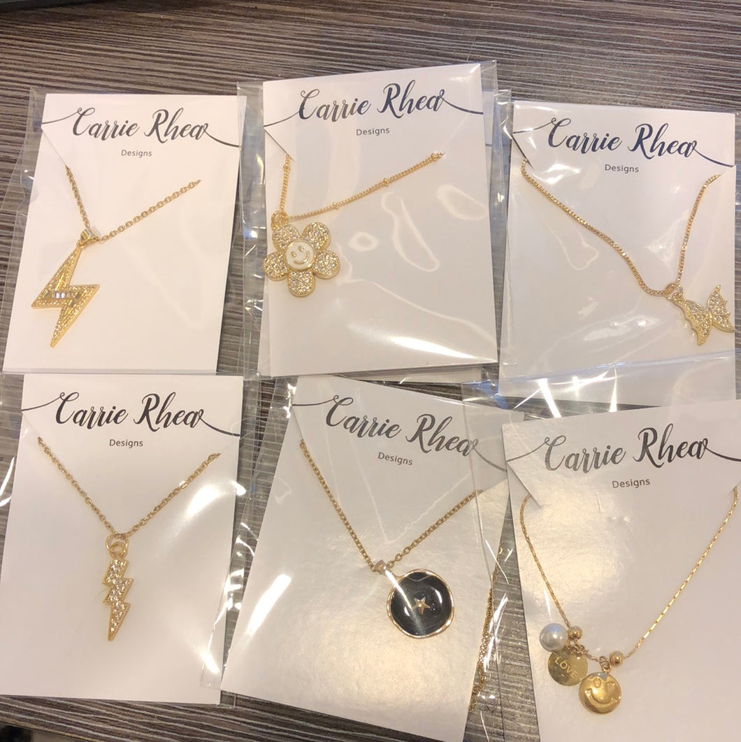 Assorted Gold Charm Necklaces
