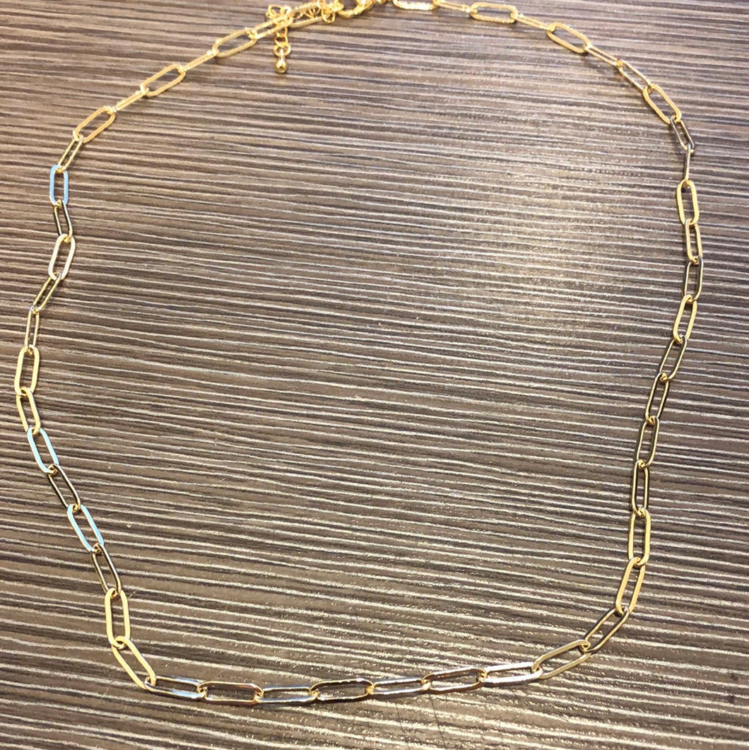 Necklace: Small Gold Paperclip Chain