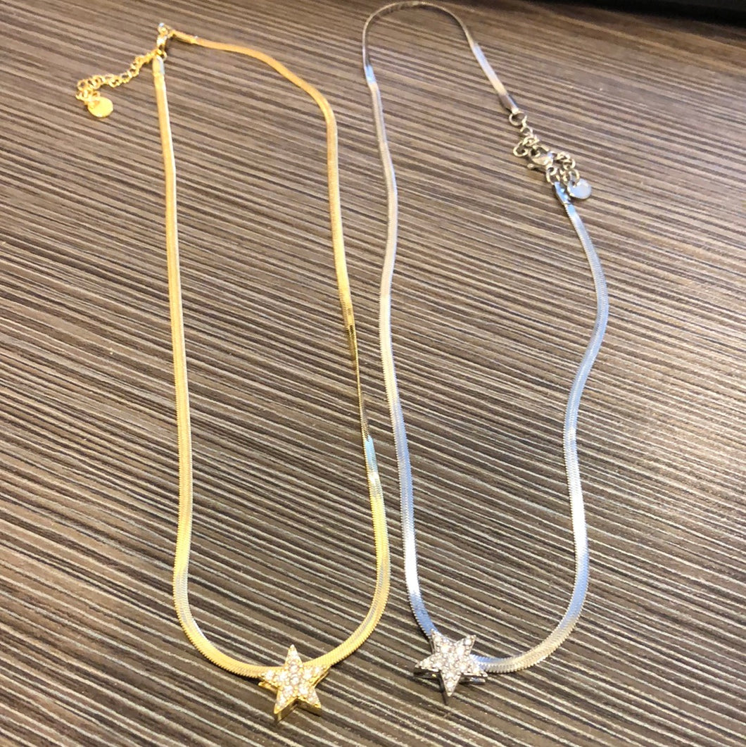 Gold/Silver Single Star Serpentine Necklace